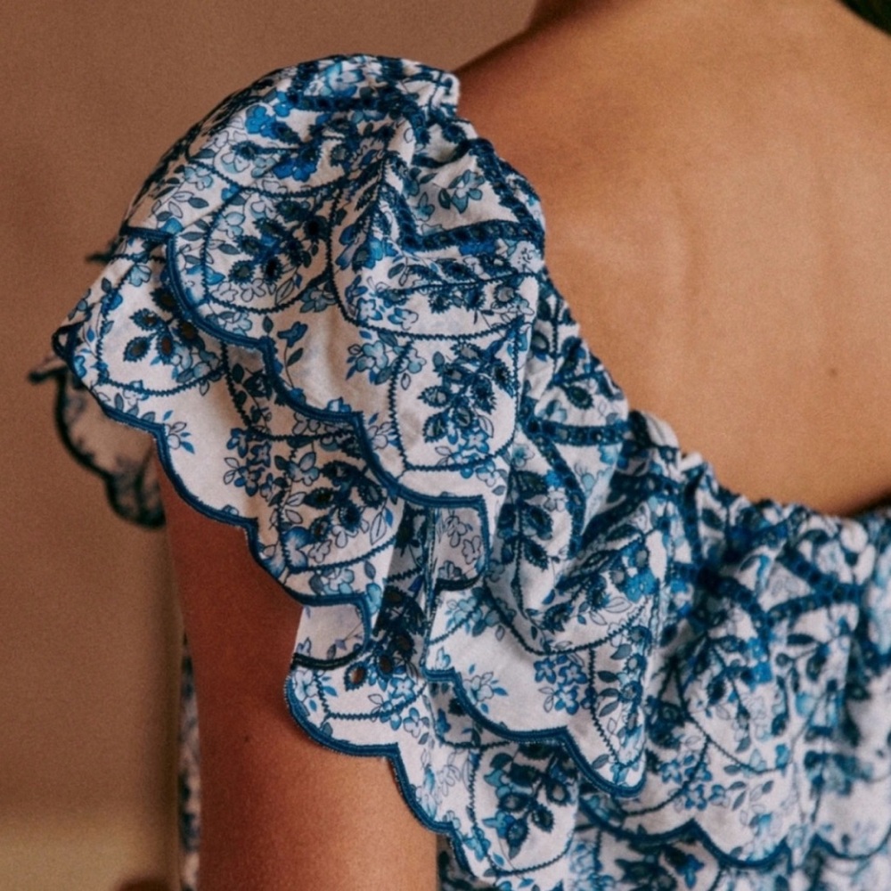 Sézane Leilani Off-Shoulder Blouse 40 (8) - Picture 2 of 11